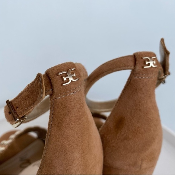 SAM EDELMAN Yaria Suede studded block heel open toe Sandals Womens size 6.5 - Picture 8 of 16